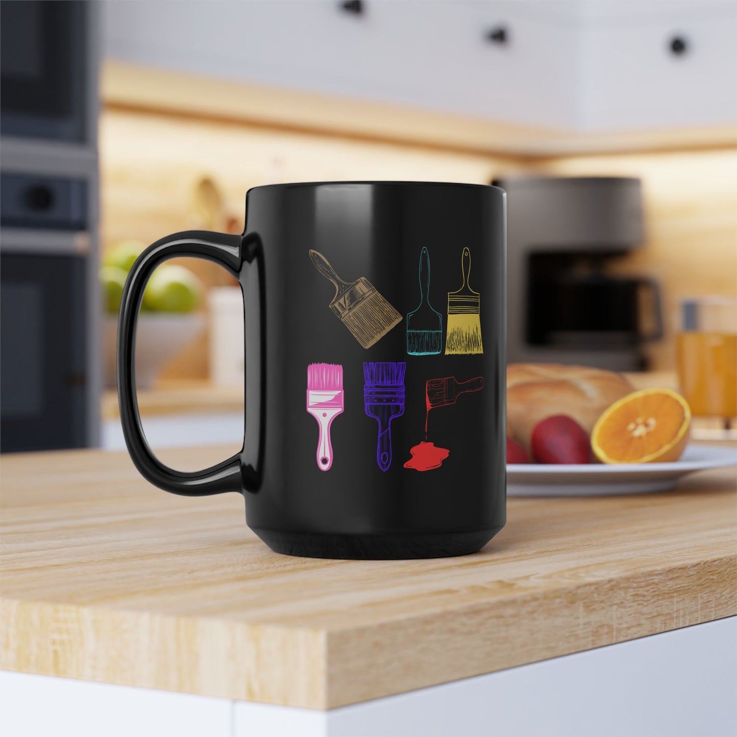 Paint Brush Mug Black 15oz.