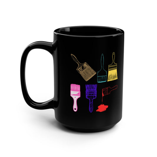 Paint Brush Mug Black 15oz.