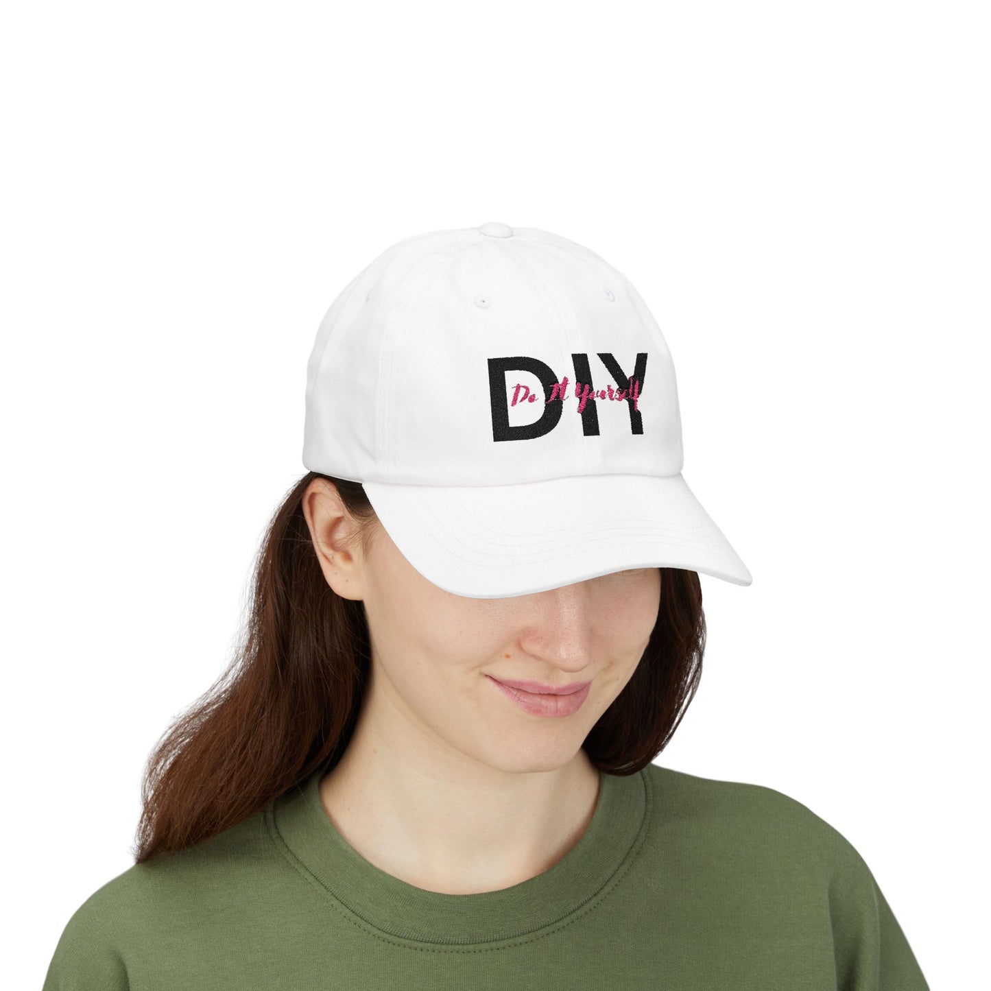 DIY (Dad Cap) Black/Pink Thread Embroidery