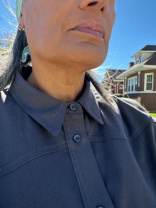 The Denny Work Shirt™ – 6.5–7oz Sanded Graphite Gray Twill