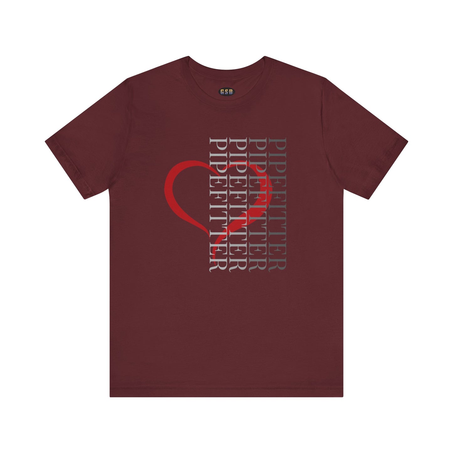 Vertical Pipefitter Heart T-shirt