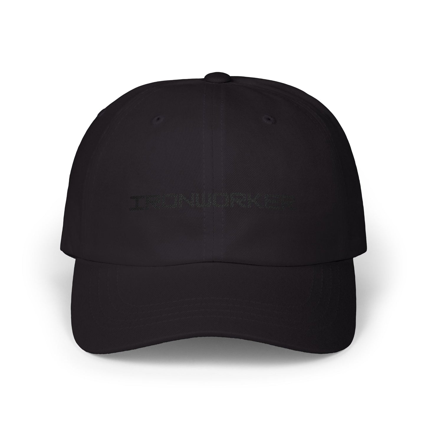 Ironworker Dad Cap – Embroidered Black Thread