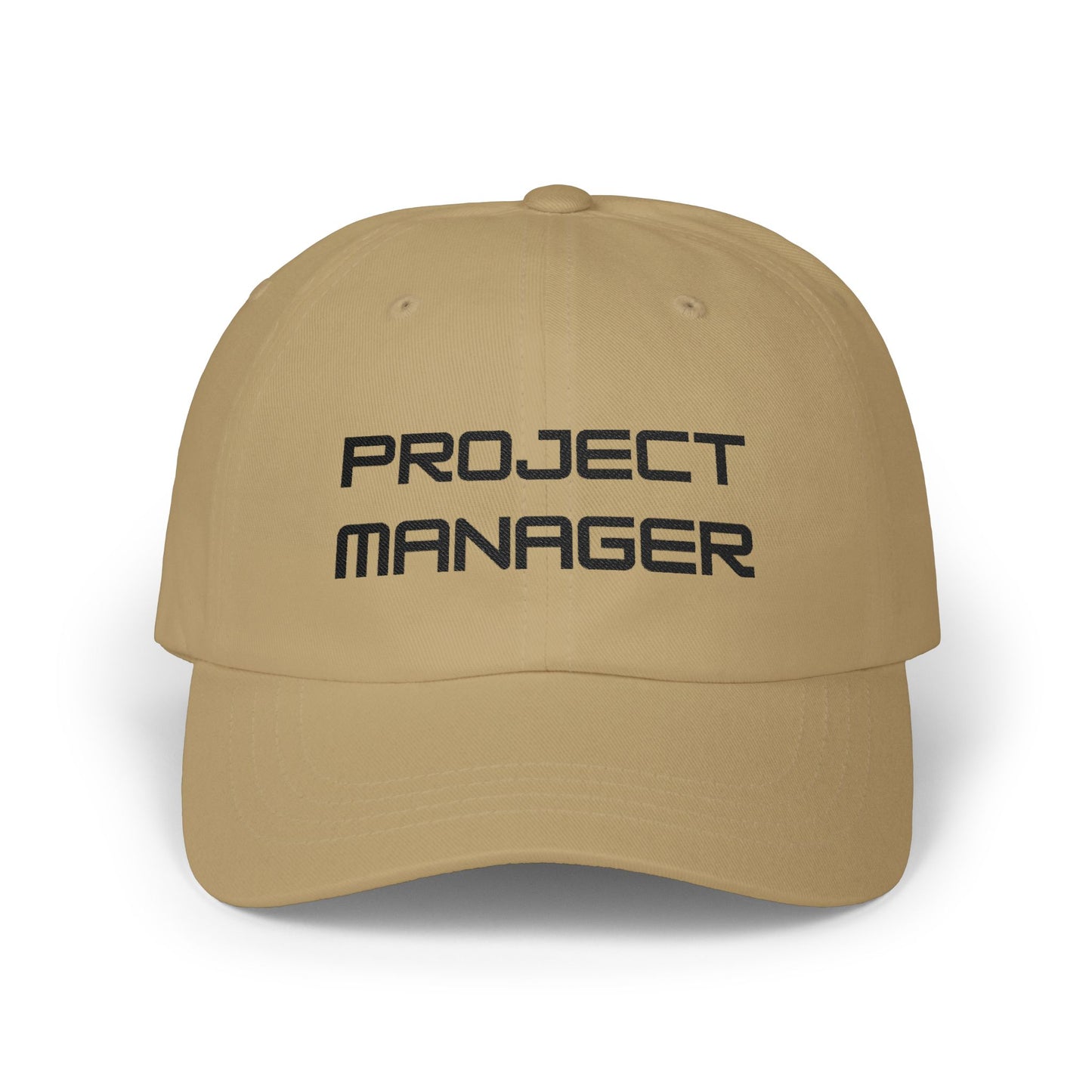 Project Manager Dad Cap — Embroidered Black Thread