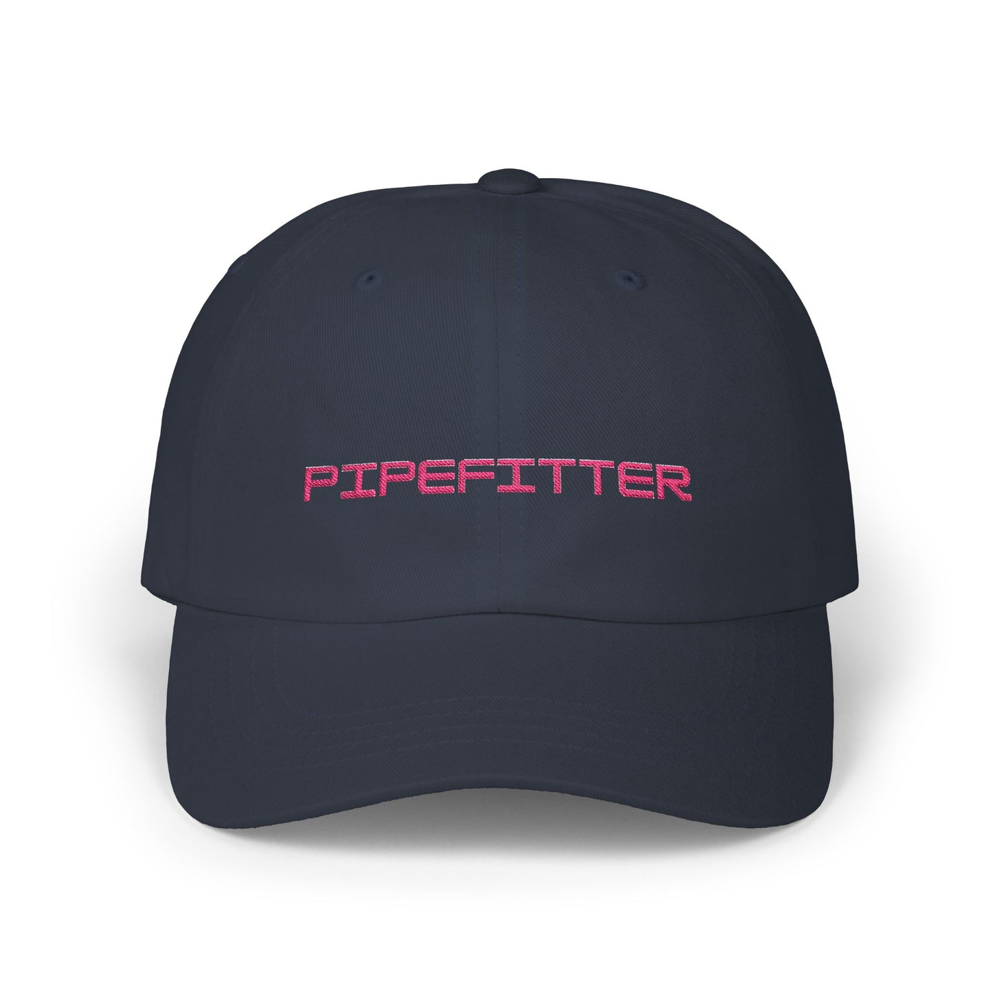 Pipefitter Dad Cap - Pink Embroidered Lettering