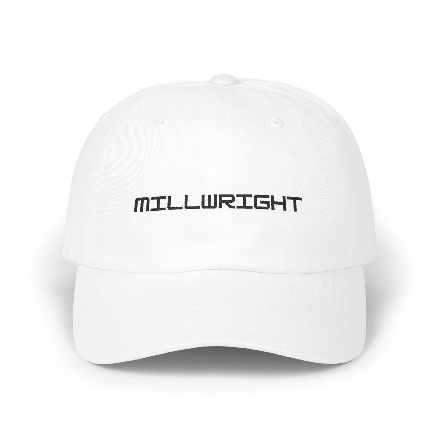 Millwright Dad Cap - Black Embroidered Lettering