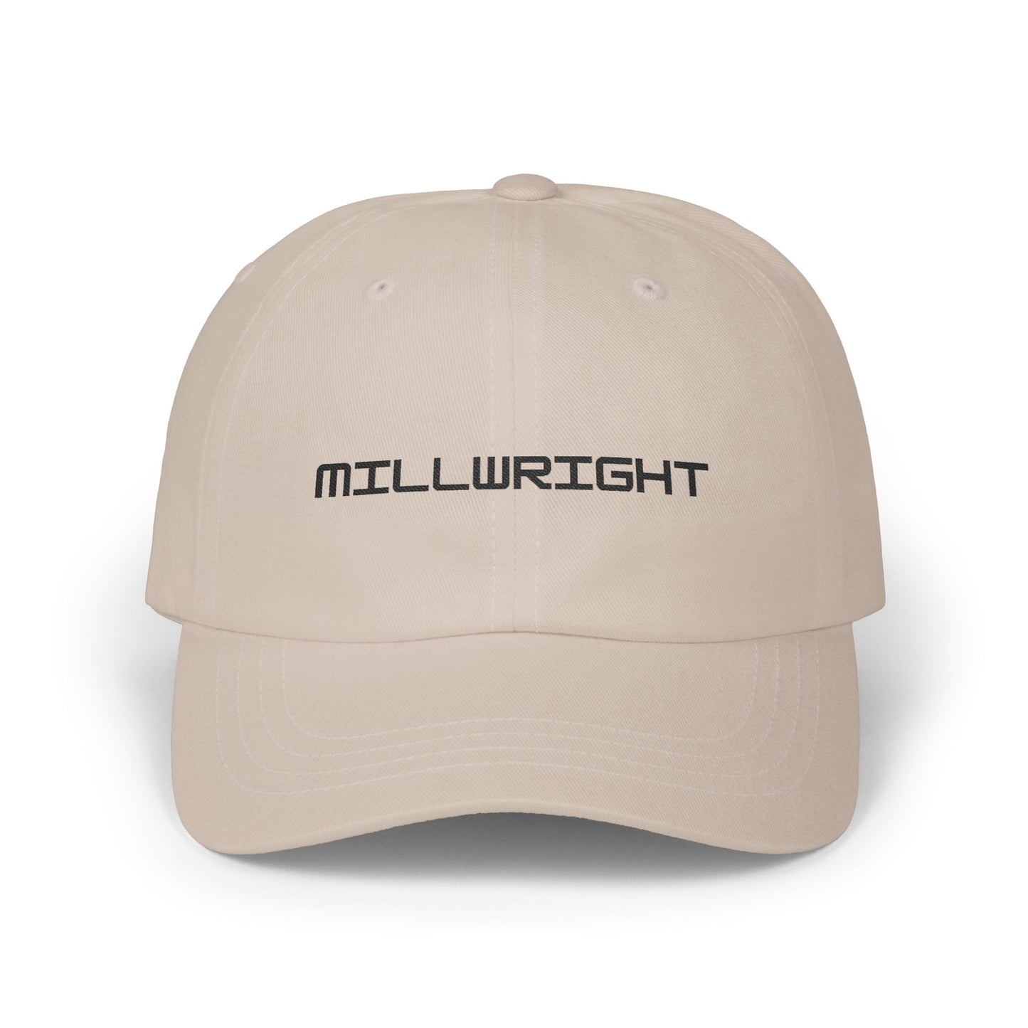 Millwright Dad Cap - Black Embroidered Lettering