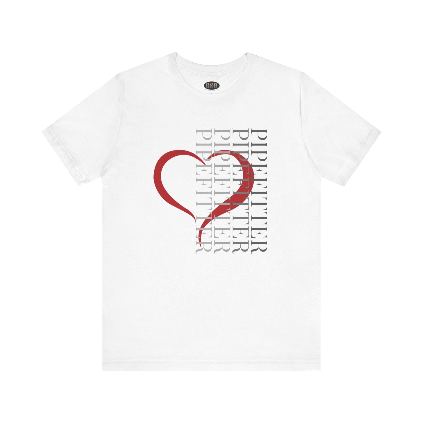 Vertical Pipefitter Heart T-shirt