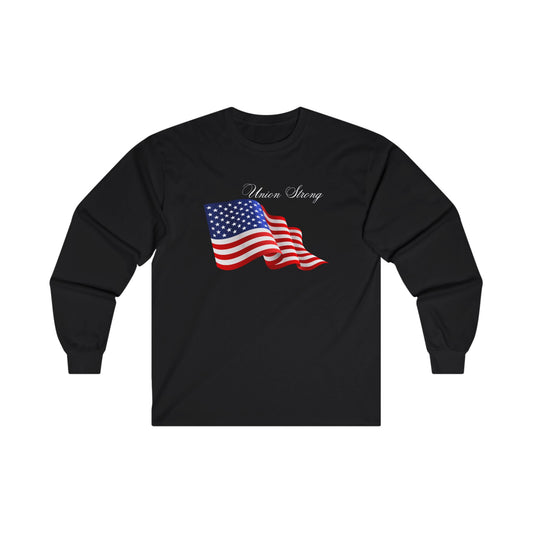 Union Strong/American Flag Long Sleeve T-shirt