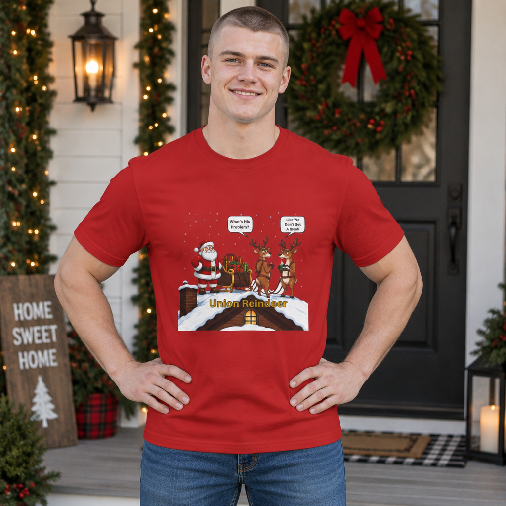Union Reindeer Christmas Short Sleeve T-Shirt