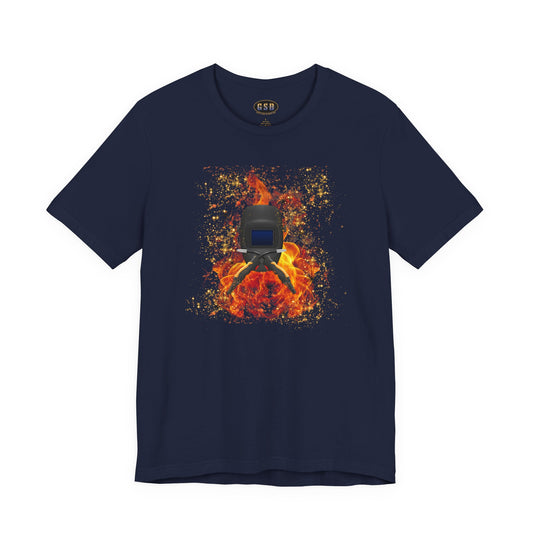Welding Helmet Flames T‑Shirt