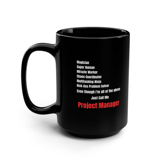 Project Manager Black Mug