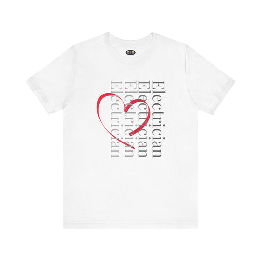 Vertical Electrician Heart T-shirt