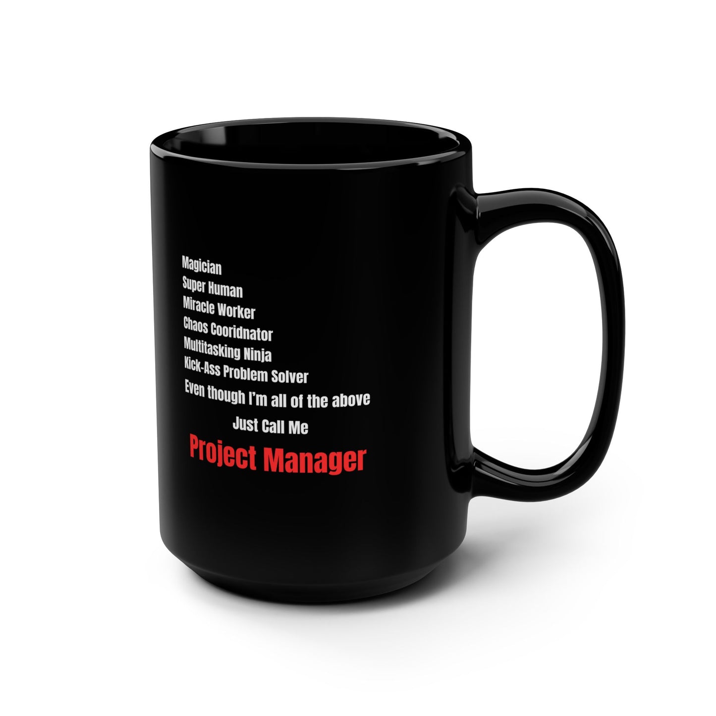 Project Manager Black Mug