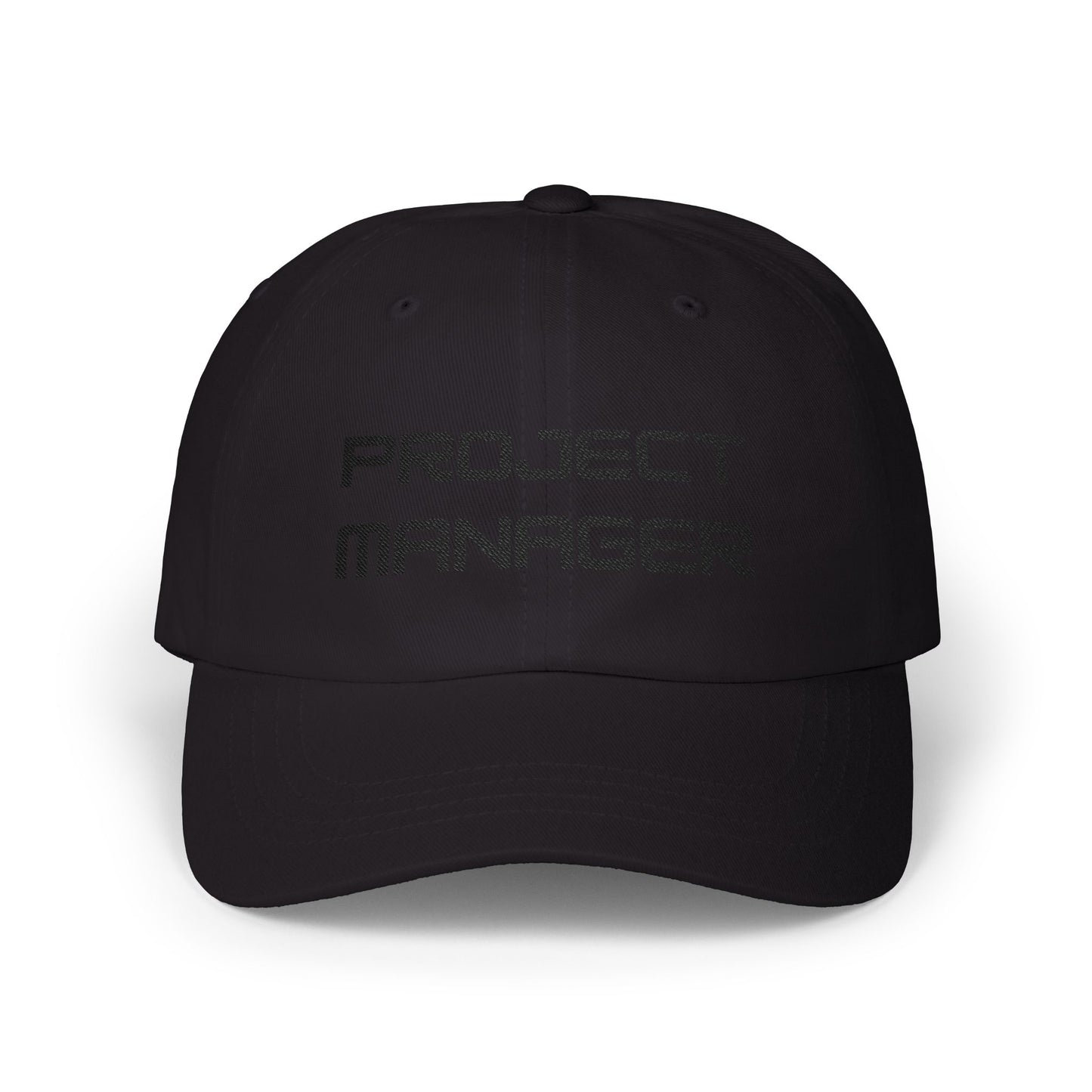 Project Manager Dad Cap — Embroidered Black Thread