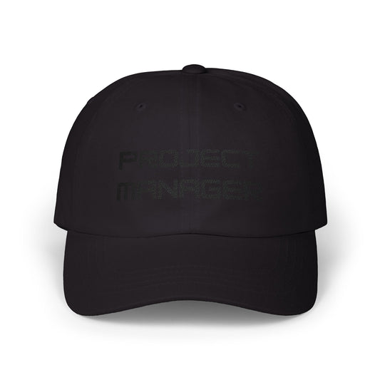 Project Manager Dad Cap — Embroidered Black Thread