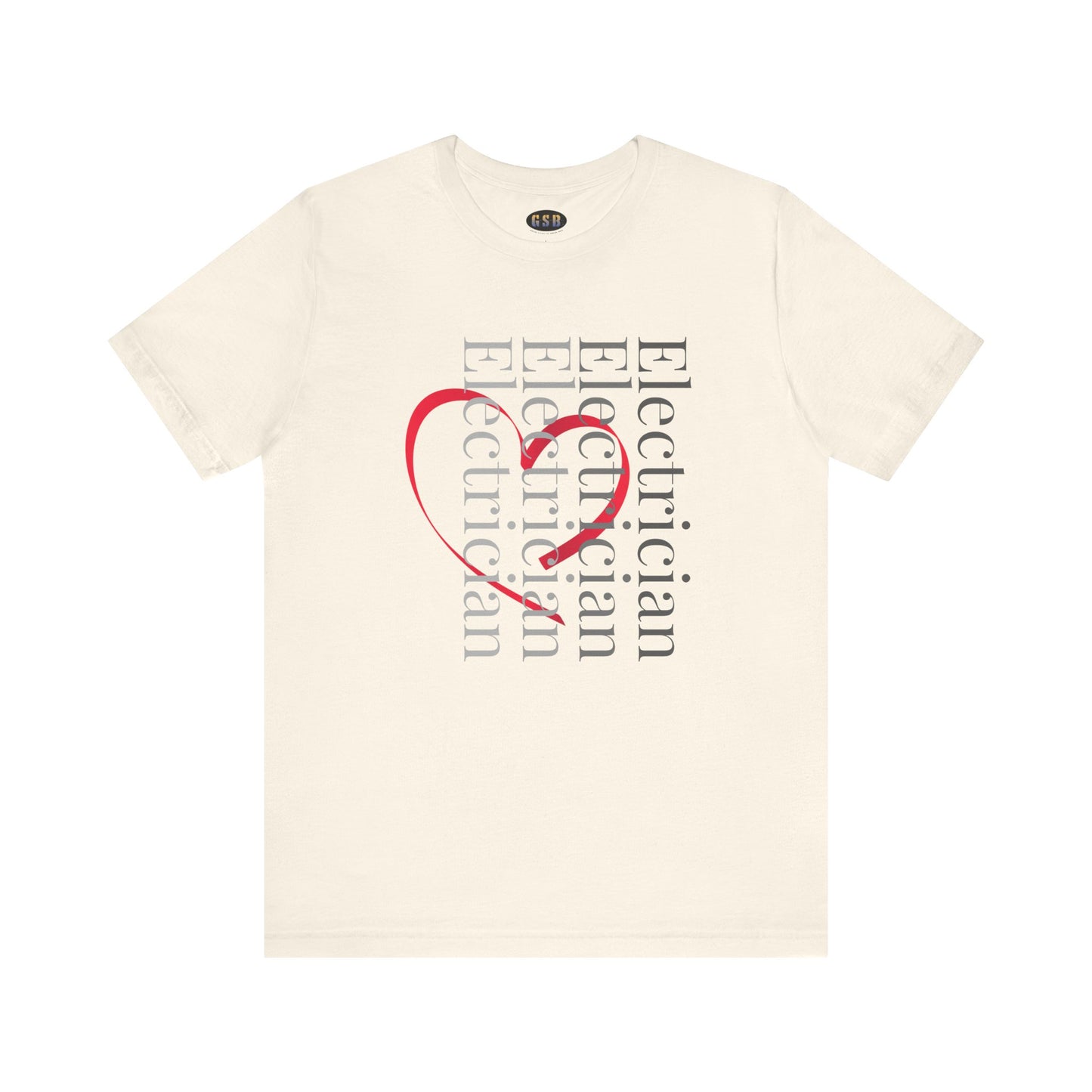 Vertical Electrician Heart T-shirt