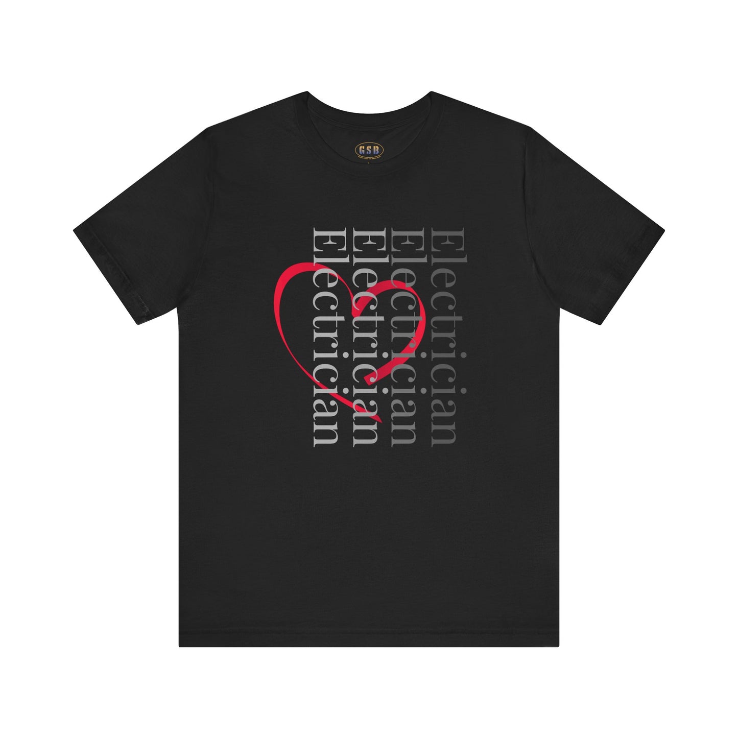 Vertical Electrician Heart T-shirt