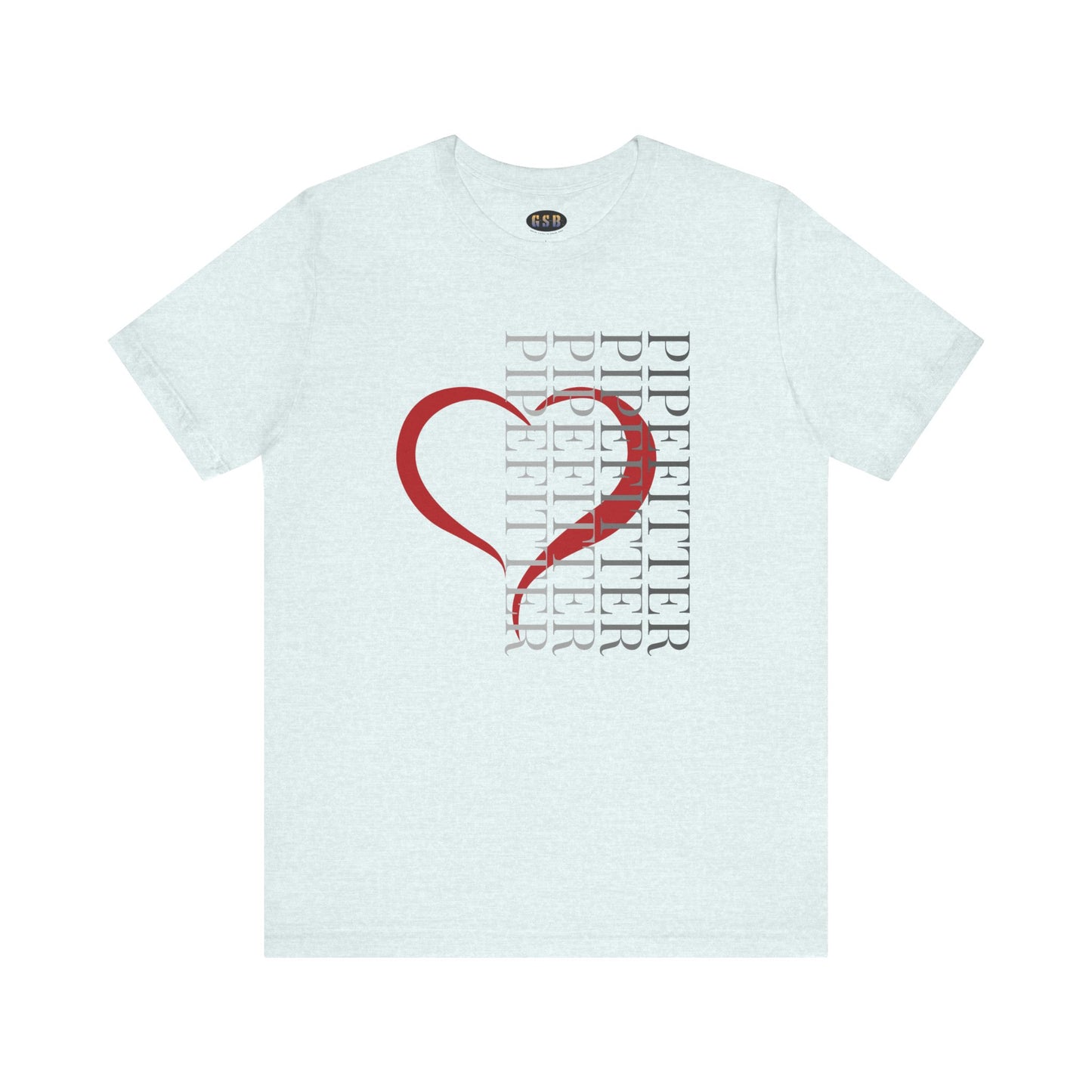 Vertical Pipefitter Heart T-shirt