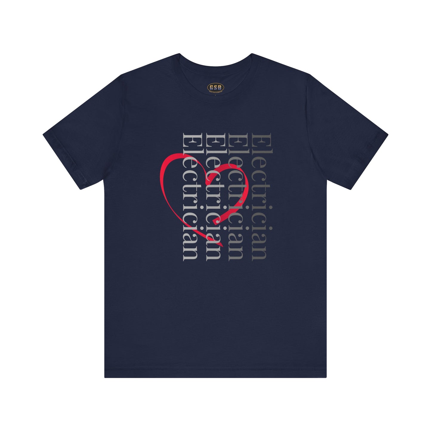 Vertical Electrician Heart T-shirt