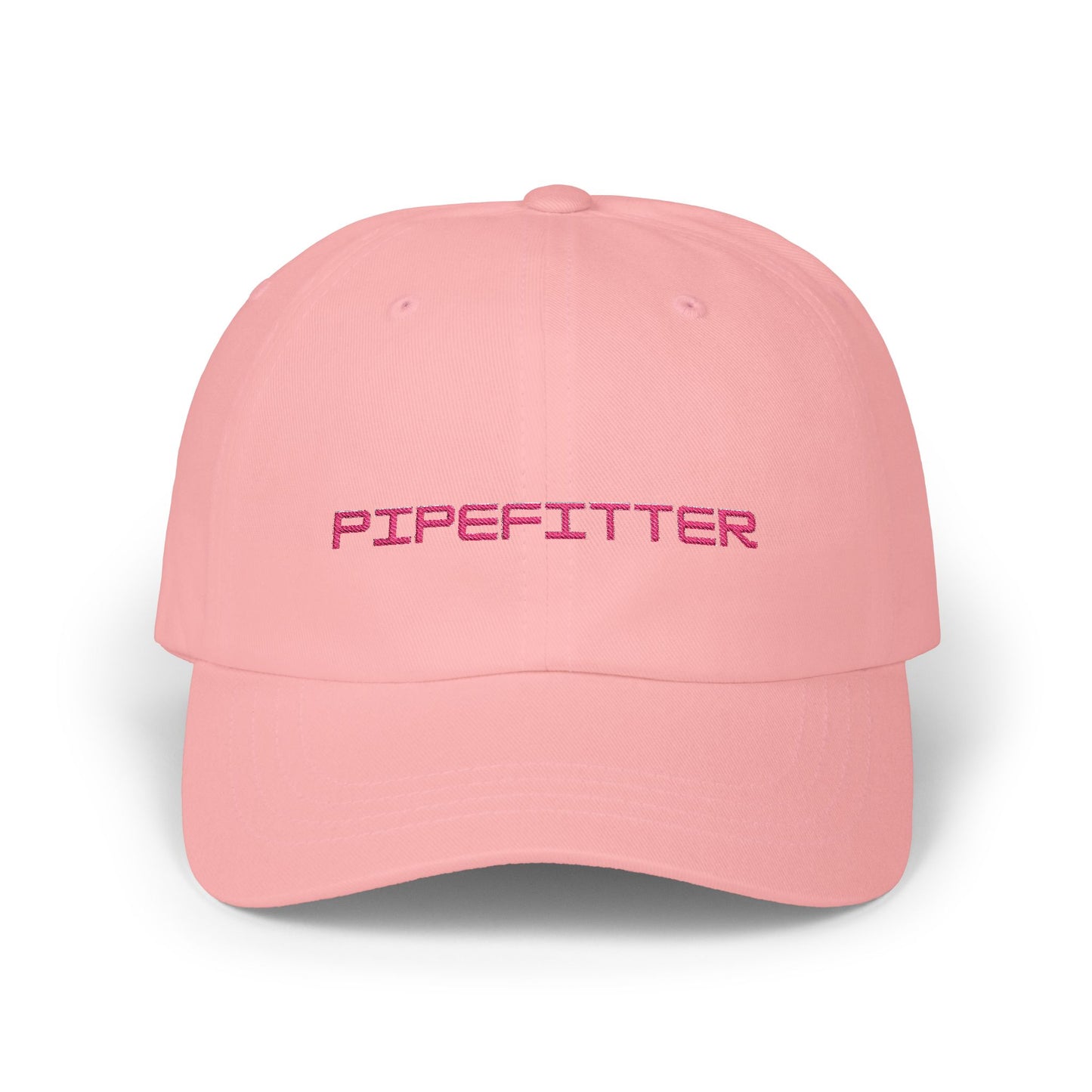 Pipefitter Dad Cap - Pink Embroidered Lettering
