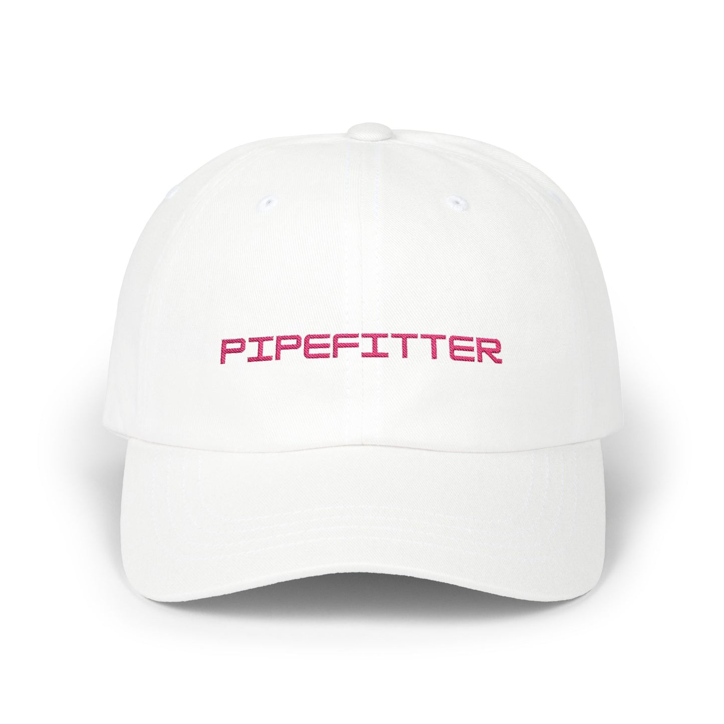 Pipefitter Dad Cap - Pink Embroidered Lettering